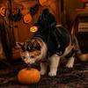 Comfortable Pet Costume Accessory Headless Horseman Cat Costume, Halloween 3D Funny Rider Outfit with Pumpkin Cute Dog Clothes for Party Lantern,