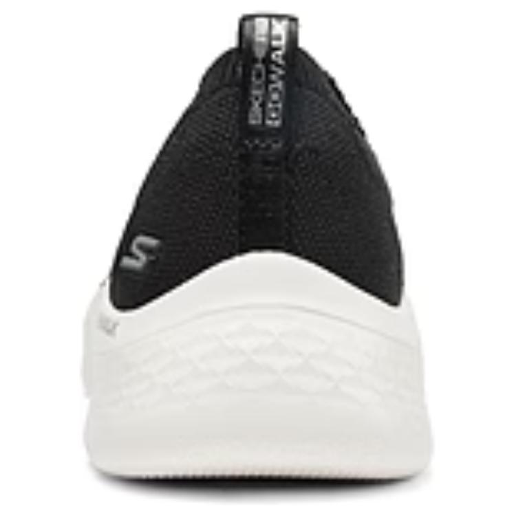 Skechers Go Walk Удобные Простые Универсальные Дышащие Легкие Низкие Повседневные Кроссовки Женские Черный Белый 124833-BKW