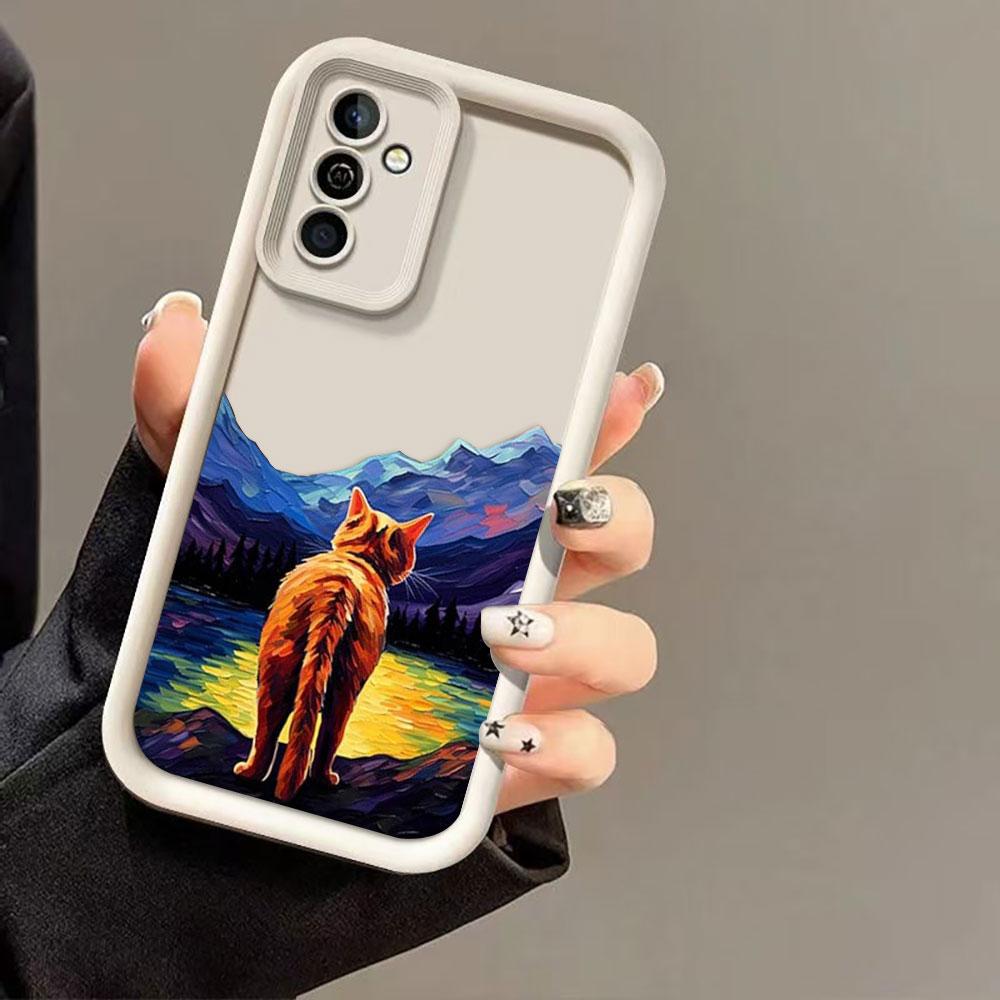 Vintage Oil Painting Cat Phone Case For OPPO A6X A3X A5X A5 A54 A55 A57 A58 A53 A73 A74 A95 A92 A93 A94 A98 FIND X3 X5 X8 Cover
