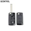 QCONTROL CE0536 MODEL 207 307 308 Car Flip Remote Key 2 Button 433mhz VA2 Key Blade For Peugeot Citroen