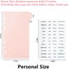 Personal A6 Dividers 6 Hole Transparent Binder Index Page Dividers with Tabs Plastic Tab Dividers with Stickers for Binders, Planner, Agenda (Pink -
