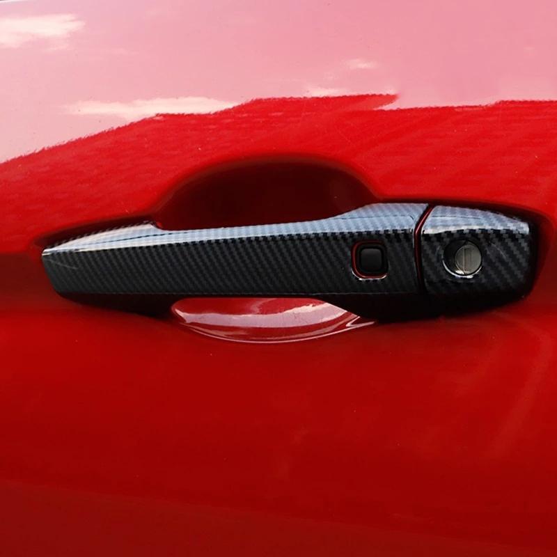For Mitsubishi Outlander Auto Styling Accessories ABS carbon fiber chrome Exterior Side Door Handle bowl Cover Trim