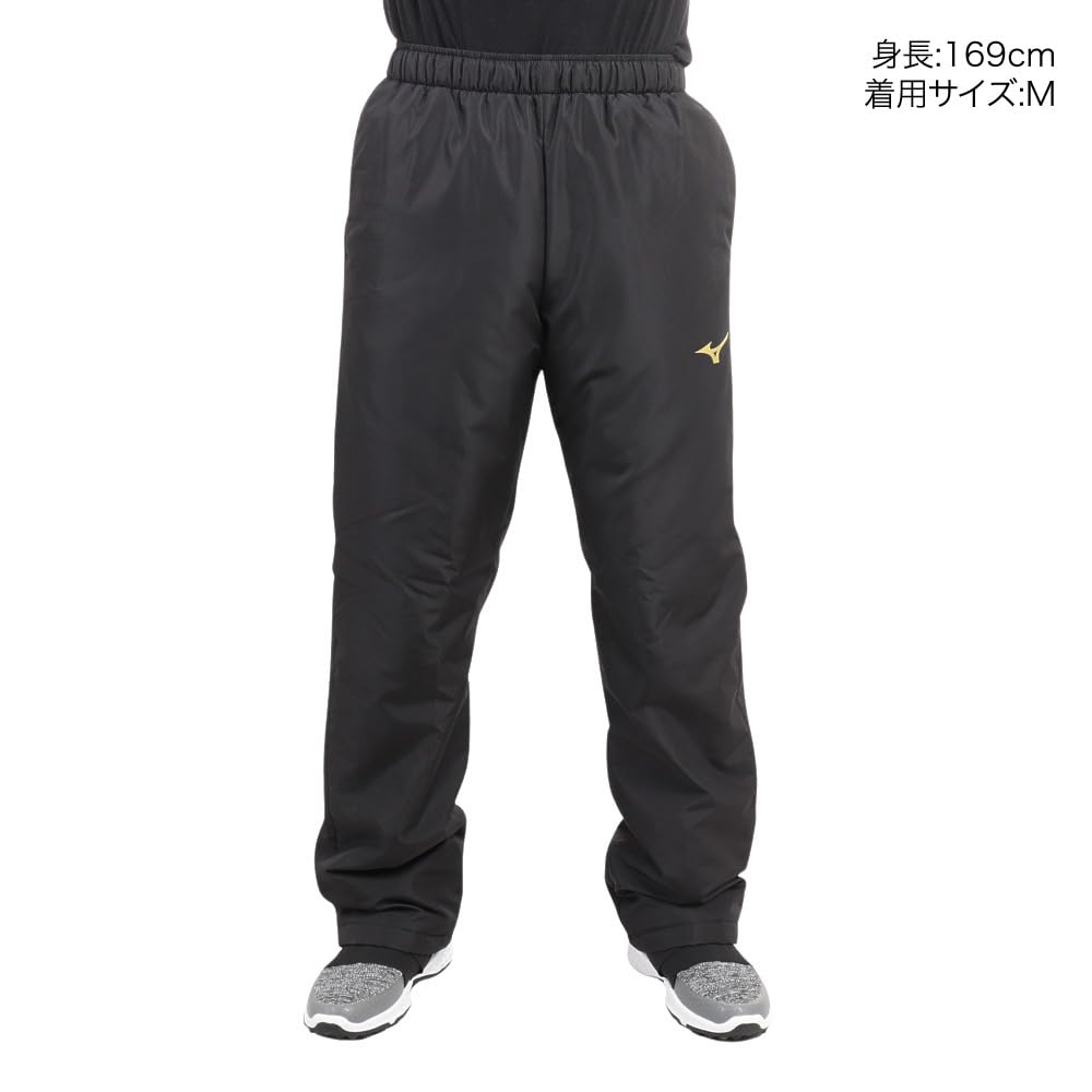 Mizuno Теплые брюки с термо-наполнением Breath XL Черный/Золотой Водоотталкивающие 32MFA630