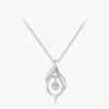 Ailmay 925 Sterling Silver Elegant Water Drop Shape Pendant Necklace for Women Dazzling Clear CZ Fine Elegant Wedding Jewelry