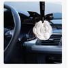 Aromatherapy Car Pendant Fragrance Diffuser Stone Hanging Camellia Plaster Wardrobe Natural Fragrance Aroma Ceramic Scented