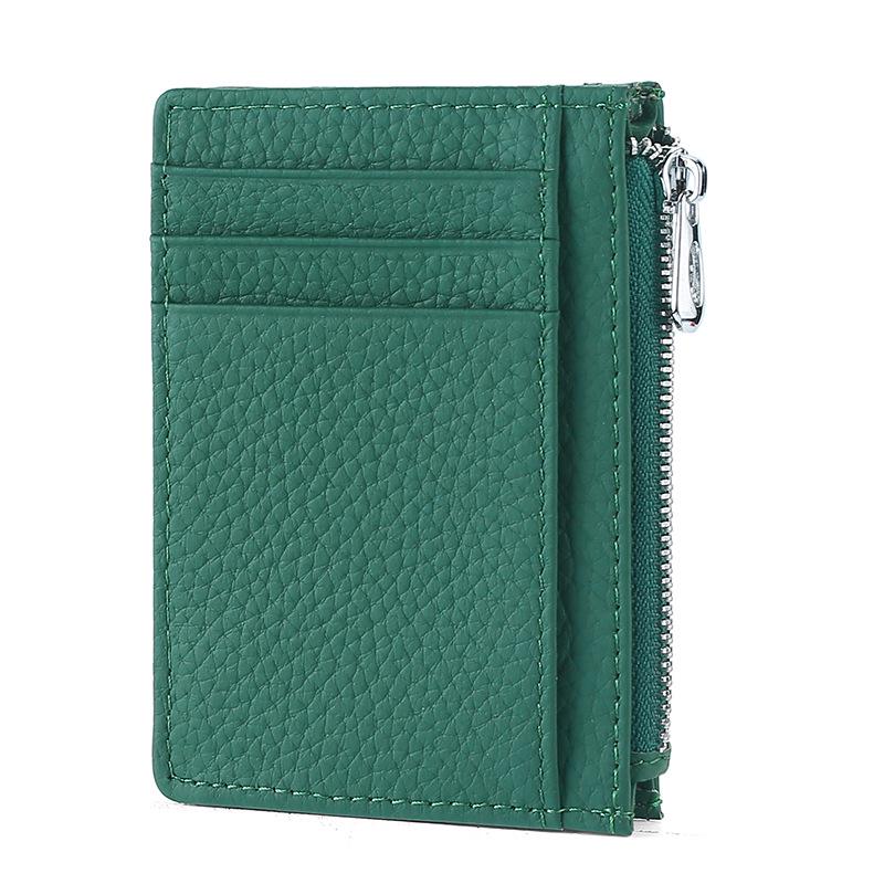 Ультратонкий кошелек из натуральной кожи с держателем RFID-карт и несколькими отделениями для мужчин и женщин