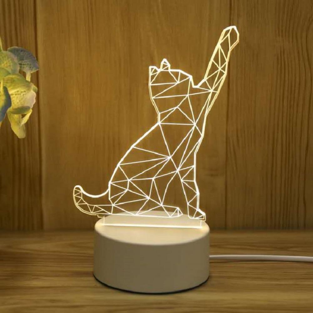 Creative Led Night Light Usb Plug Night Light Monochrome Bedside 3d Night Light