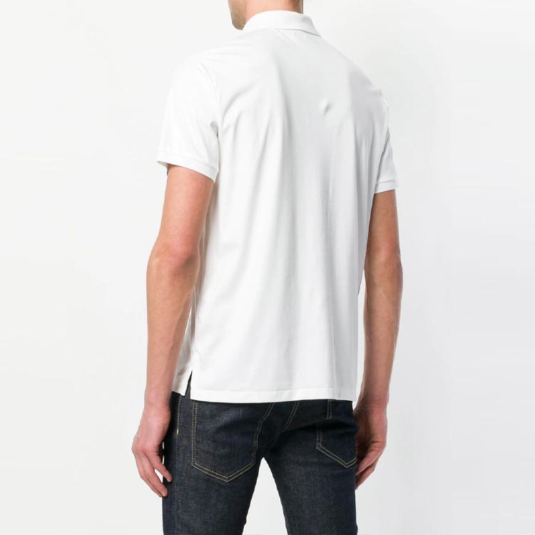 Polo Ralph Lauren SS22 Логотип Вышитый Однотонный Короткий Рукав Поло Рубашка Мужская Топы Белый 710685514-001