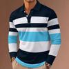 Autumn Winter Men Clothes Long Sleeve Stripe Polo Shirt Men Casual Fashion Golf Polo Shirt Slim Fit Tops 100% Polyester