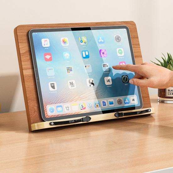 Деревянная подставка для книг 8 уровней регулируемый держатель для чтения с зажимом для страниц многофункциональный