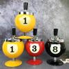 Пепельница из ясеня, большая, ветрозащитная, термостойкая, с тремя отделениями и крышкой, модный дизайн шаров для пула и бильярда, декоративный элемент для бара