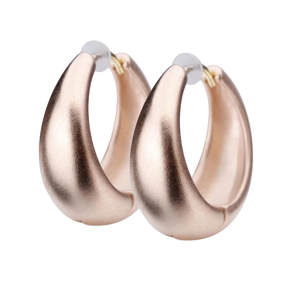 LOKUMI Сделано из K18 Обруч Подарок Розовые Серьги, Япония, 18K, Пусеты, K18, Гипоаллергенные, Обруч, Серьги, Большие, Женские, Простые, Популярные, Подарок, (штейн