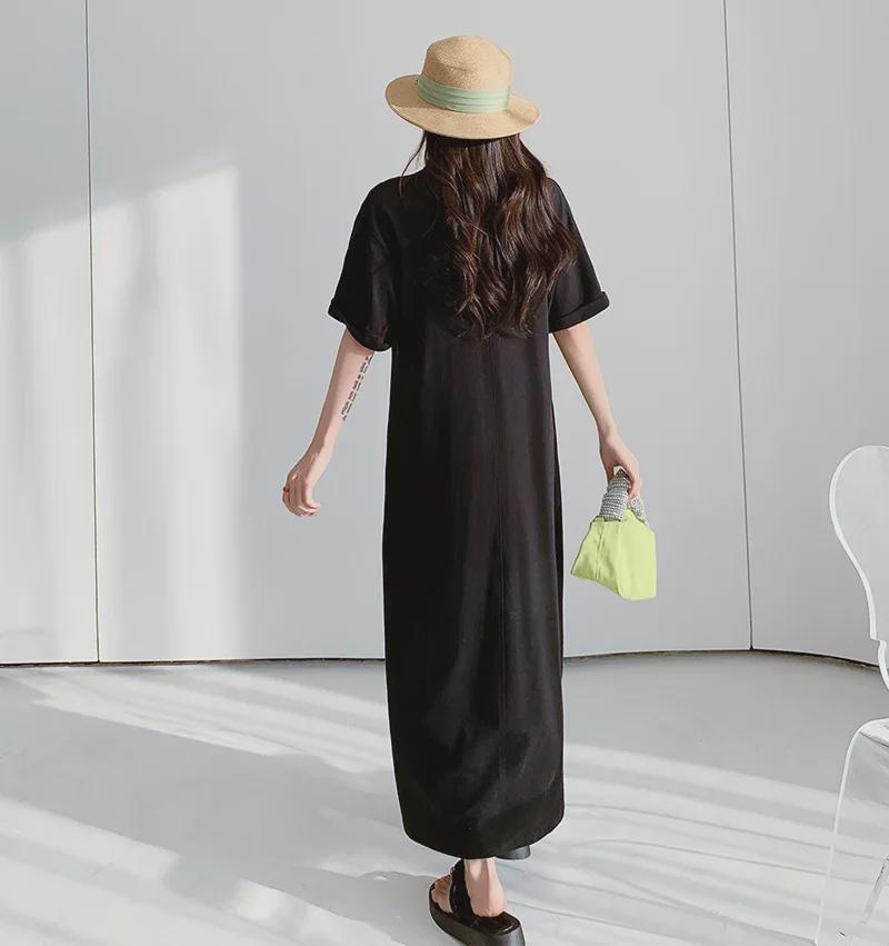 Платье-молния в стиле Хепберн в стиле ретро - женское летнее макси больших размеров, однотонное