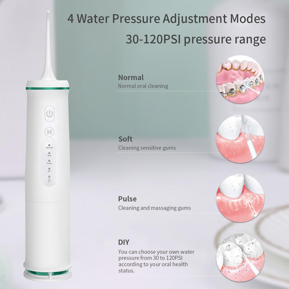Беспроводной ирригатор для полости рта с резервуаром для воды 350 мл, очиститель для полости рта с зарядкой от USB, уход за полостью рта