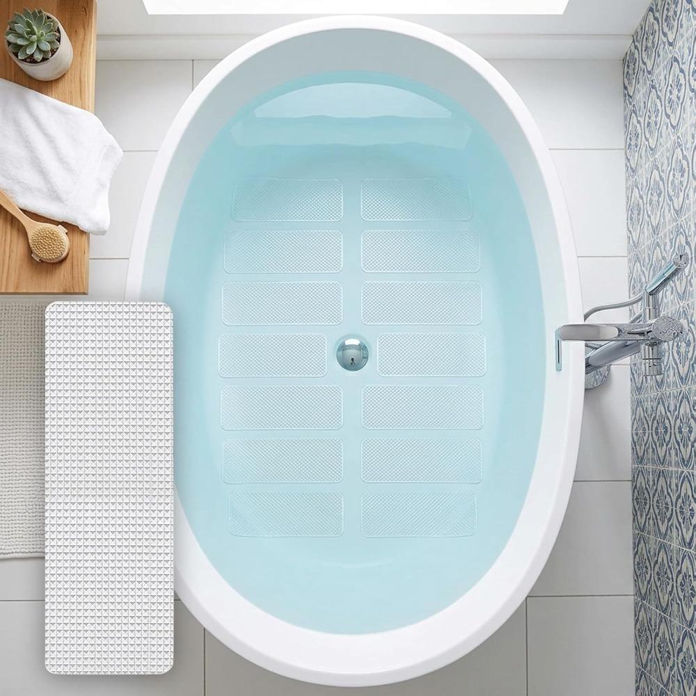 6 Piece Non-Slip Shower Floor Stickers,Large Safety Anti-Slip Decals for Bathtubs, Shower Floors, and Stairs-Scraper Included