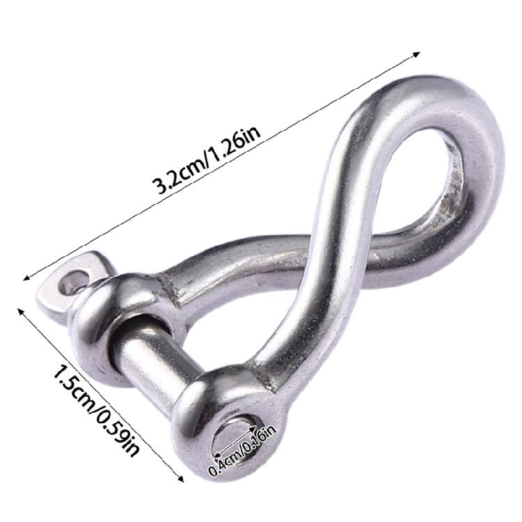 2Pcs Twisted Shackle Screw Pin Rustproof 5/32" Screw Pin Shackle for Sailing Marine Grade Stainless Steel Twist Shackle