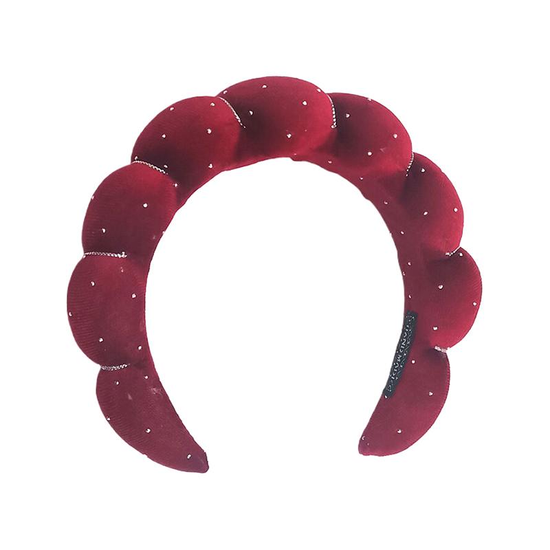 Однотонная headband с облачным губчатым наконечником, моющая резинка для волос, пушистая headband для мытья лица, макияжа, душа, ухода за кожей, повязка на голову