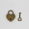 Антикварный стиль Сердце Форма Навесной замок Винтажный замок Романтический милый дневник Навесные замки с ключом Замок с ключом для шкатулки для драгоценностей чемодана