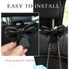 2 PCS Car Seat Headrest Hooks, Cute Bow Shaped Vehicle Backseat Storage Hooks, Leather Bow Shaped Sturdy Car Seat Back Hooks For