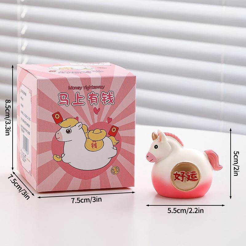 Horse Year Miniature Ornaments Zodiac Cartoon Lucky Pony Diy Car Decoration Spring Festival Office Desktop Decor Ornaments