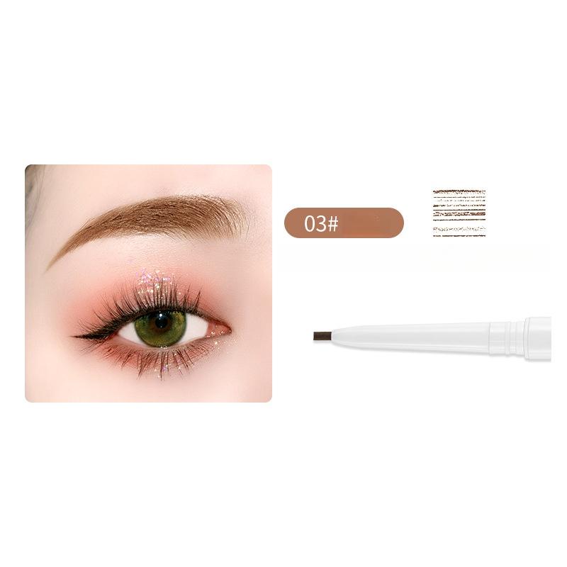 Тонкий карандаш для бровей, водонепроницаемый, нелегко обесцветить, двойная головка, автоматическое вращение, натуральный трехмерный, простой в использовании косметика для начинающих студентов