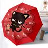 1pc Kawaii Cat with Paw Prints Umbrella - Automatic Opening/Closing, Portable 3-Fold Design, 8-Rib Iron Frame Outdoor Umbrella, Perfect Gift for Fans,