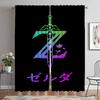 Zeldas Curtains for Bedroom Modern Living Room Curtains 2 Pieces Blackout Curtain Partition Shades Halloween Decoration Kitchen