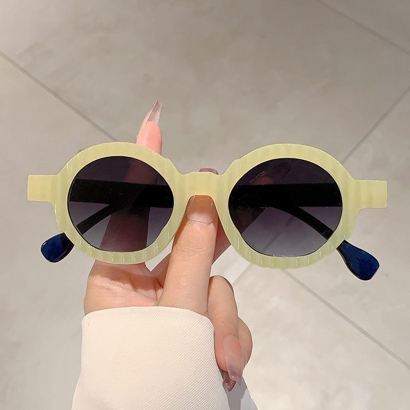 New Unique Round Sunglasses Women Fashion Double Color Shades UV400 Men Punk Trending Y2K Gradient Outdoor Cycling Sun Glasses