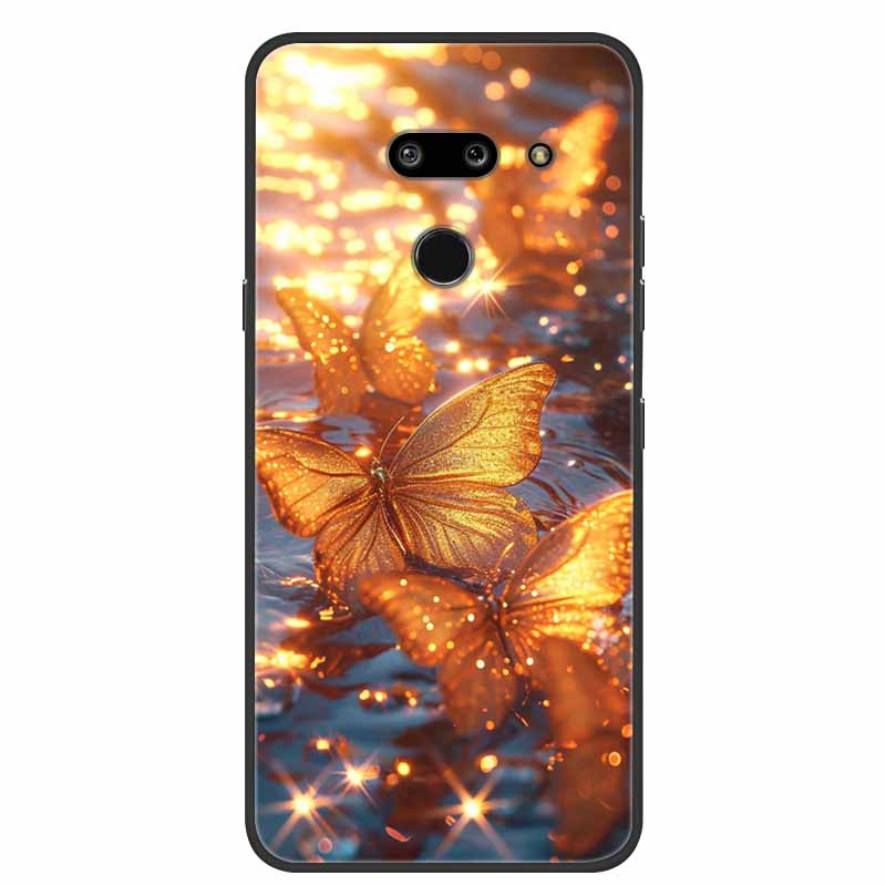 Для LG G8 G8S ThinQ Черные Чехлы Мягкий Силикон ТПУ Чехлы для Телефона Для G 8 S 8S ThinQ Роскошная Задняя Крышка Funda Мультяшный Чехол Para Capa