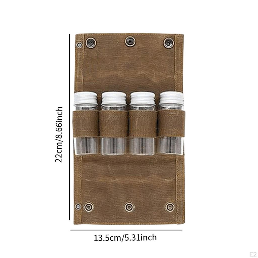 Camping Spice Container -KIT Travel Bag with A Carrying Holder Glass Glasses for