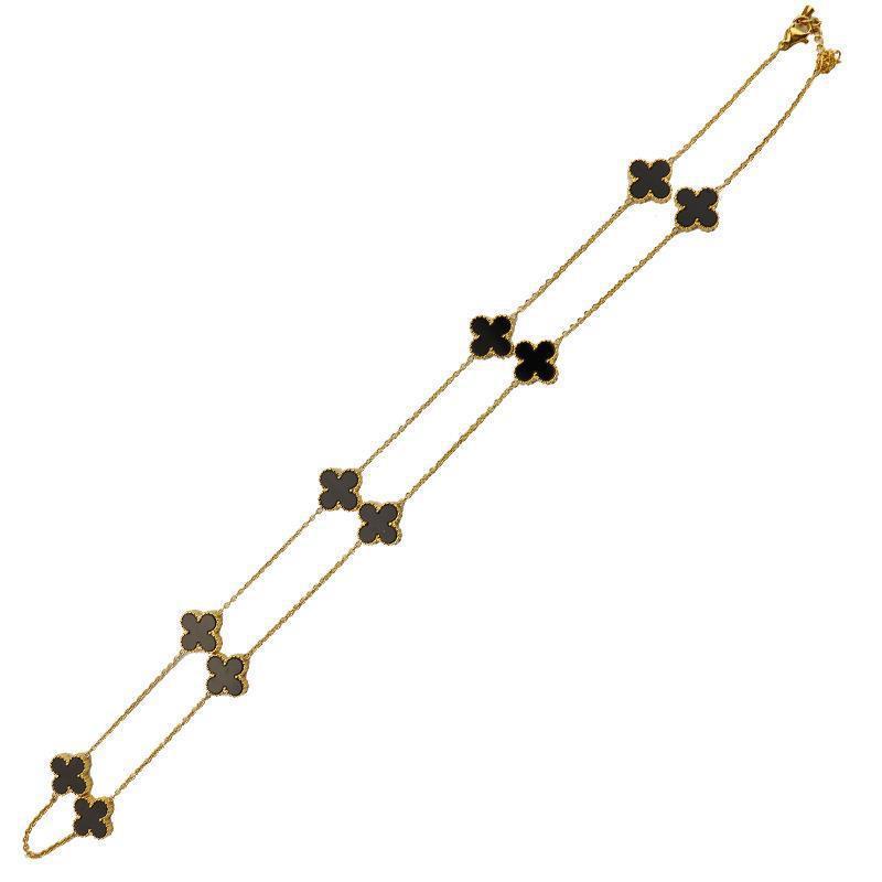 Двустороннее ожерелье из четырех листьев травы с 10 цветами, простое и роскошное модное ожерелье-цепочка с подвеской в ​​виде цветка