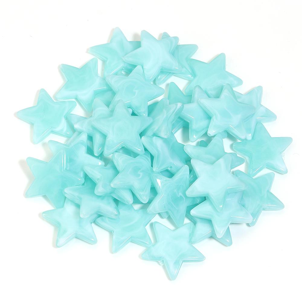 50pcs/lot 21mm Dual Color Acrylic Star Beads Loose Spacer Pentagram Beads For DIY Bracelet Phone Chain Jewelry Decor Accessories