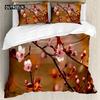 Комплект пододеяльников в японском стиле с простым узором в виде цветущей вишни и ботаническим мотивом. Комплект постельного белья для детей и девочек.
