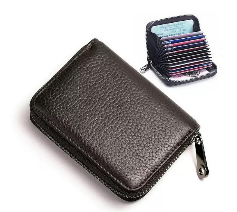 Genuine Leather Credit Card Wallet Men and WomenFashion lD Card Holder Small Business Card Holders Bag
