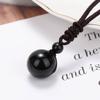 A+++ Stone for Lovers Transfer Black Crystal Beads Natural Pendant Obsidian Eye Rainbow Ball