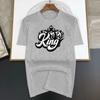 Queen of King Crown Print Luxury Brand Cotton T-shirt for Men and Women Summer Round Neck Casual Short Sleeves TShirs