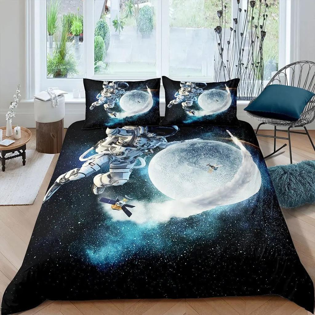 Комплект пододеяльника «Астронавт» Комплект постельного белья «Галактика Космос» с наволочкой Комплект из трех предметов