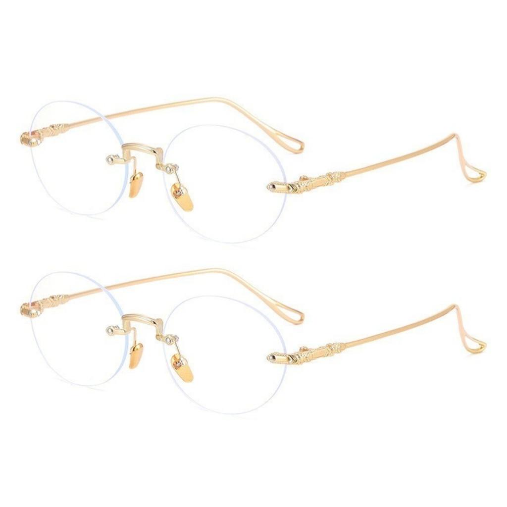2 шт. Очки без оправы с простыми линзами для женщин, в стиле Instagram, для маленького лица, очки против синего света