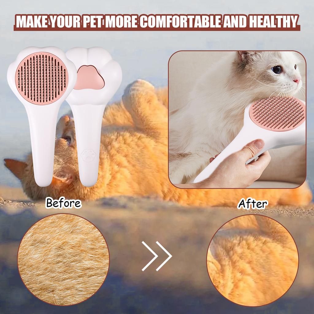 Pink Pet Grooming Comb Stainless Steel Tooth For Pleasant Brushing Experience Dog Grooming Supplies