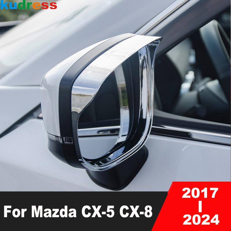 Для Mazda CX5 CX-5 KF CX-8 2017--2024 Хромированные Накладки-Козырьки на Зеркала Заднего Вида Автомобиля Защита от Дождя Солнцезащитные Козырьки Аксессуары