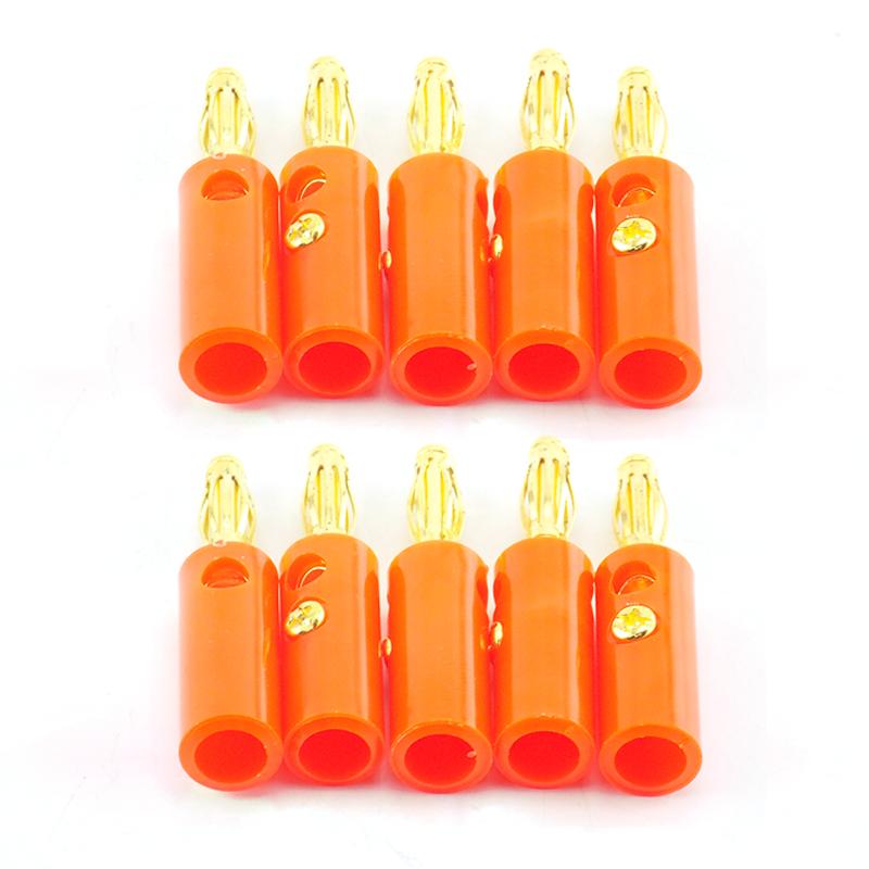 10Pcs Red Black 4mm Banana Plug Socket Connector Gold Plated / Nickel Plated 4mm Banana Male Female Binding Post Speaker Cable