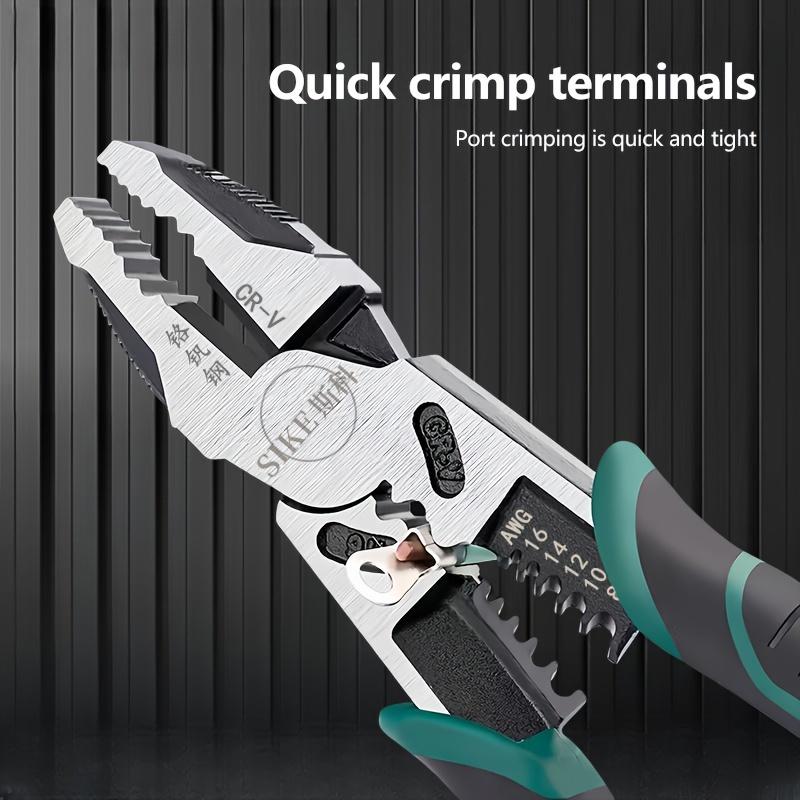 OEM Multi-Functional Electrical Pliers Industrial Grade DIY Wire Stripping Cutting Crimping Tools with Serrated Jaw Surface