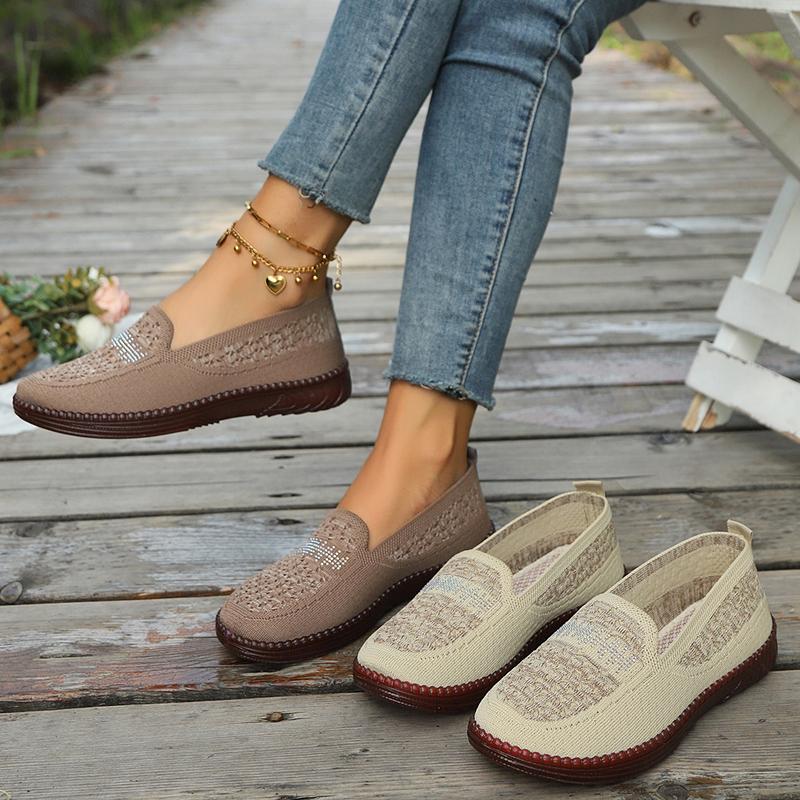 Новые стильные легкие повседневные элегантные женские туфли со стразами, модные простые удобные плоские кроссовки Zapatos Mujer