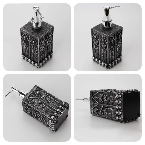 460 мл Дозирующий флакон с рисунком черепа квадратный лосьон эфирные масла мыло диспенсер 3D