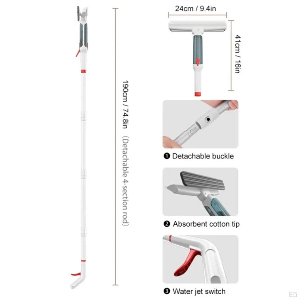 Инструмент для мытья стекол со съемным распылителем и скребком для дома