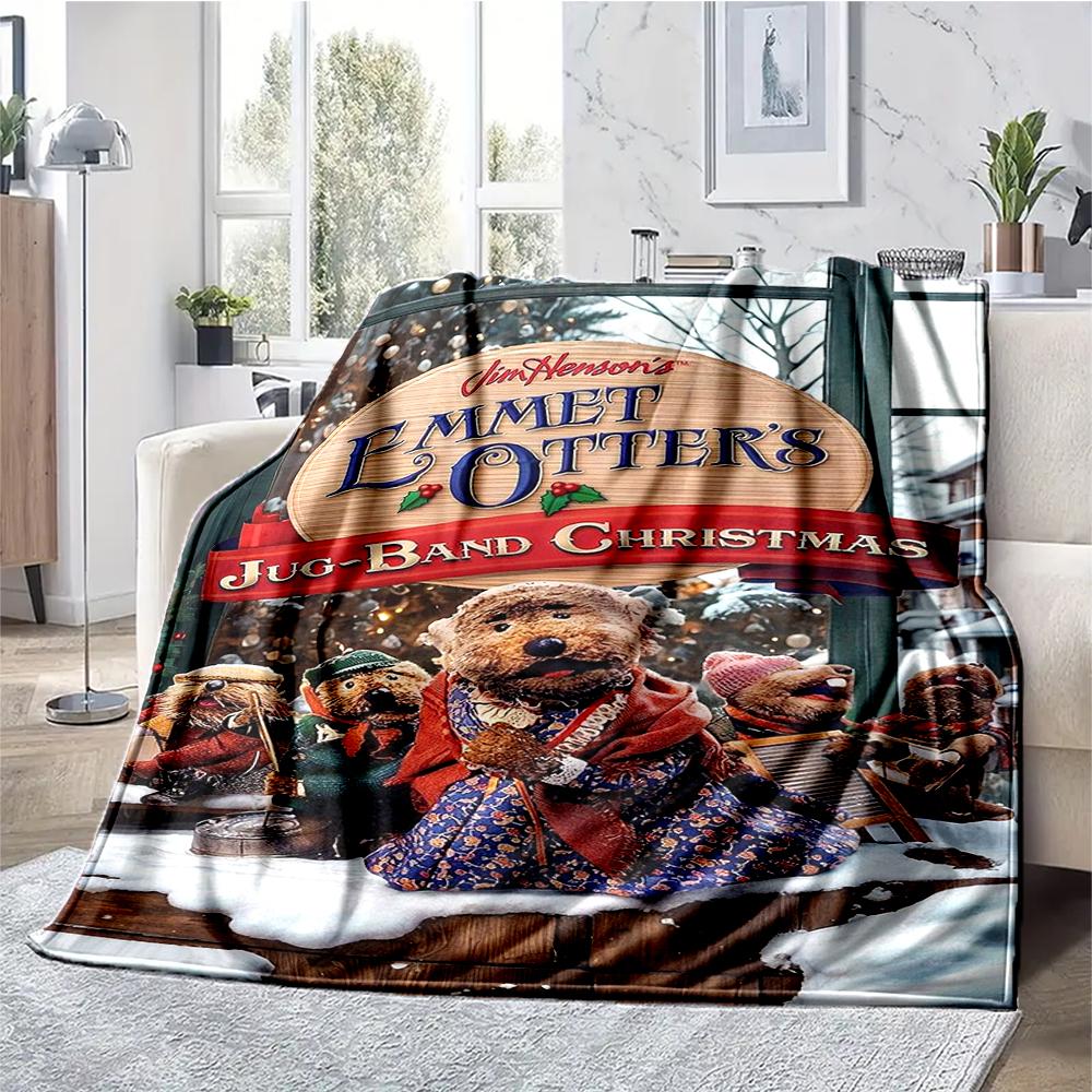 Emmet Otter's Jug-Band Christmas Theme Printed Blanket - Perfect for Couch, Bed, Travel & Outdoor Use | Machine Washable, Cozy & Durable.