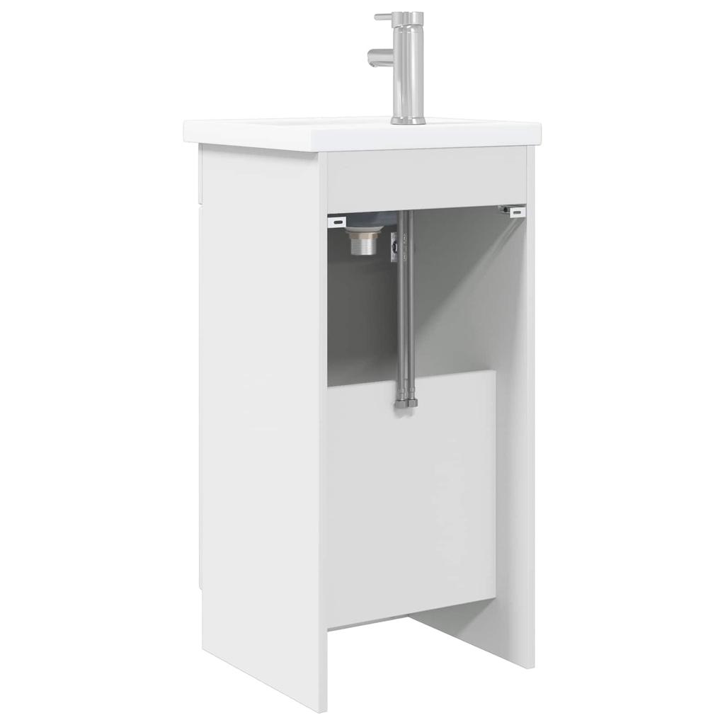Bathroom Cabinet with Wash Basin Glossy White