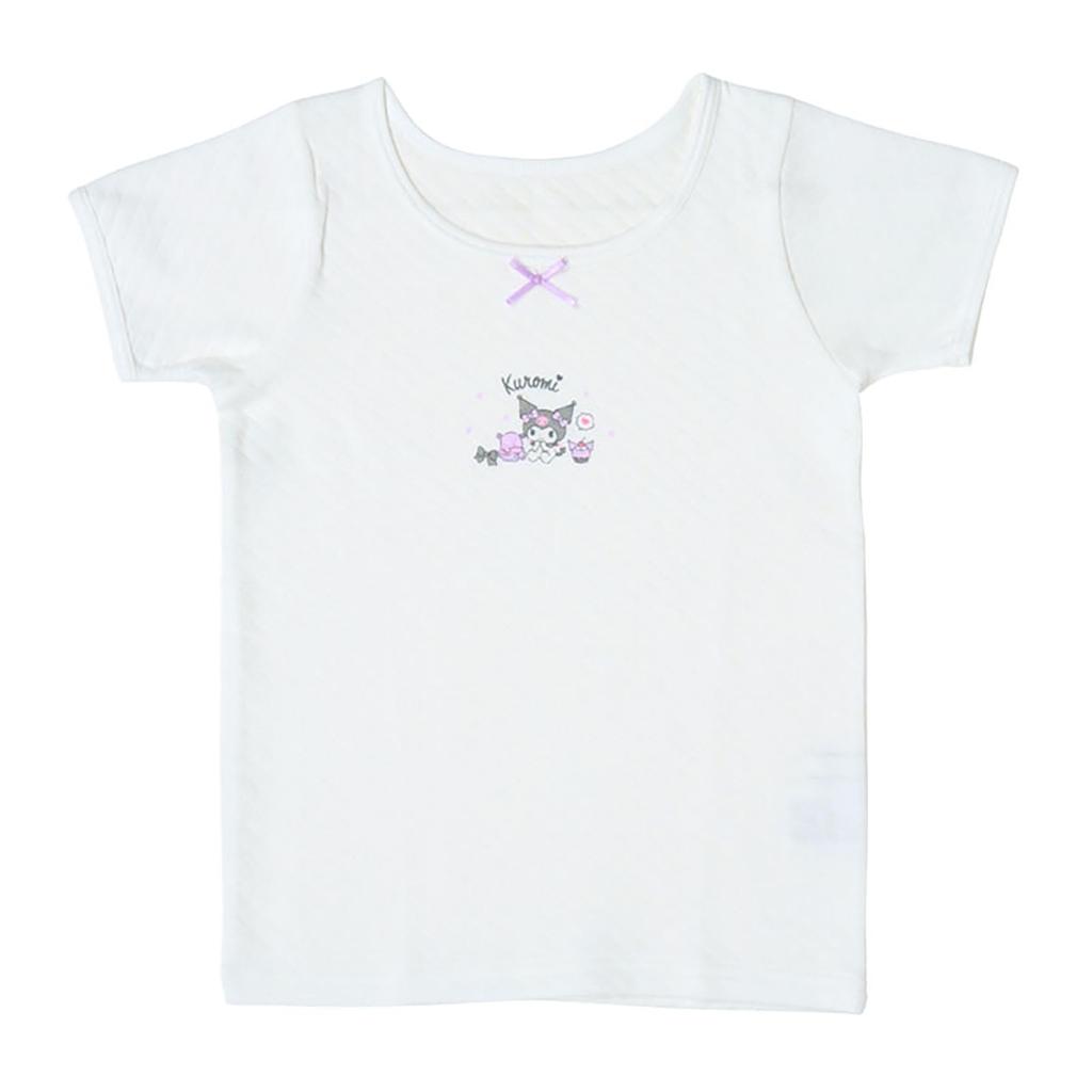 Sanrio Quilted Short Sleeve Undershirt Set with Name Label Product Number 213152 Kids' (2 Pieces), Kuromi, 120cm, Inside,