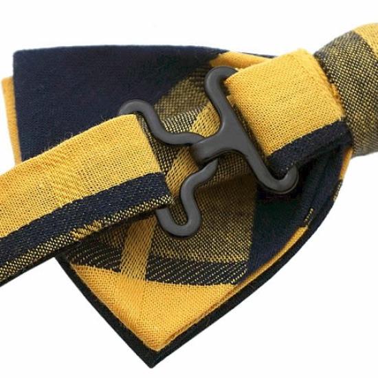 [Bowties.jp] Желтый в синюю клетку галстук-бабочка (Легко носить) bd216