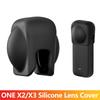 Силиконовая крышка для объектива для Insta360 X3 ONE X2, Защитная двойная крышка для объектива с защитой от царапин и пыли для панорамной экшн-камеры Insta 360